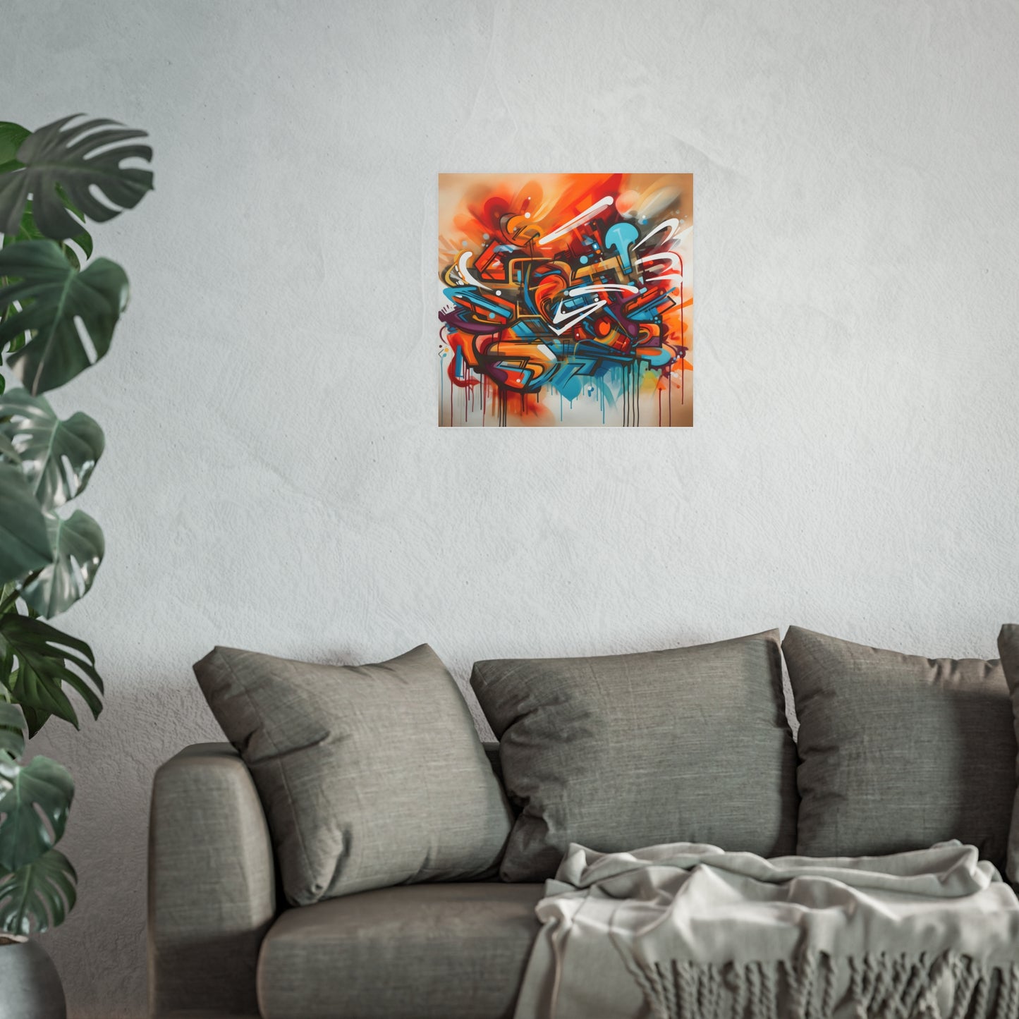 Abstract Art, Graffiti, Poster, Original Art, Bedroom, Living Room, Game room