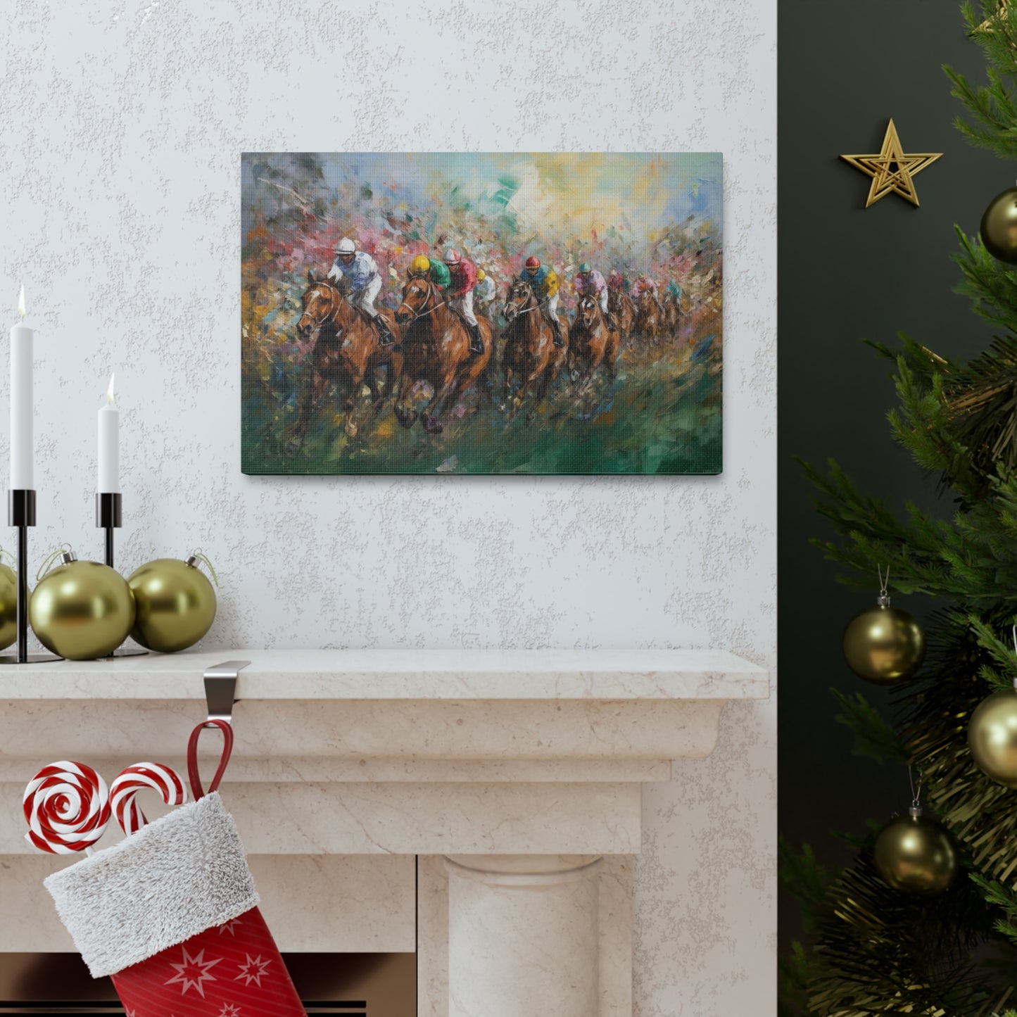 Horse Painting for Living Room Oil Painting for Dining Room Painting for Bedroom Painting for Bedroom Painting on Canvas Kentucky Derby