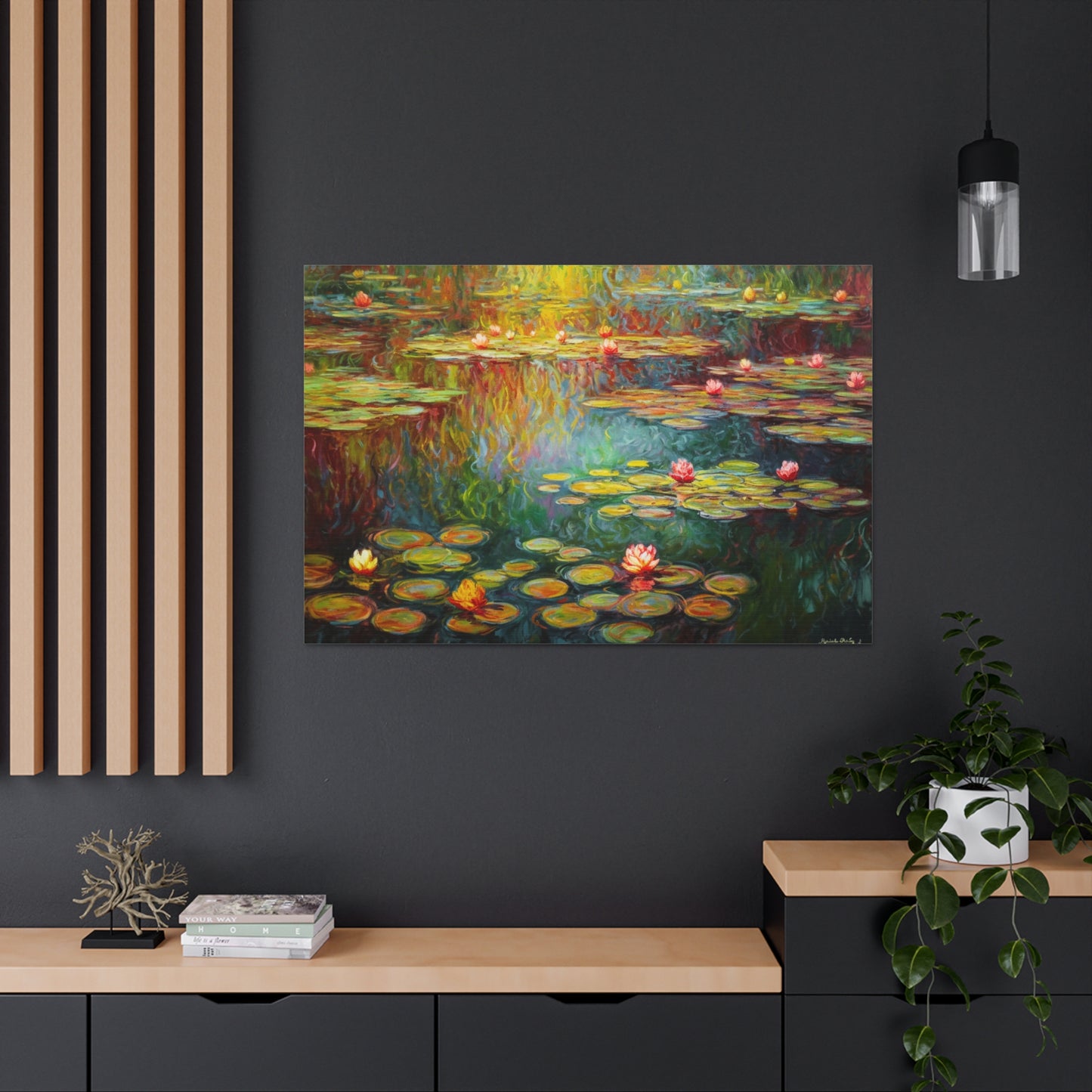 Lily Pad Painting for Living Room Oil Painting for Dining Room Painting for Bedroom Painting for Bedroom Painting of Pond