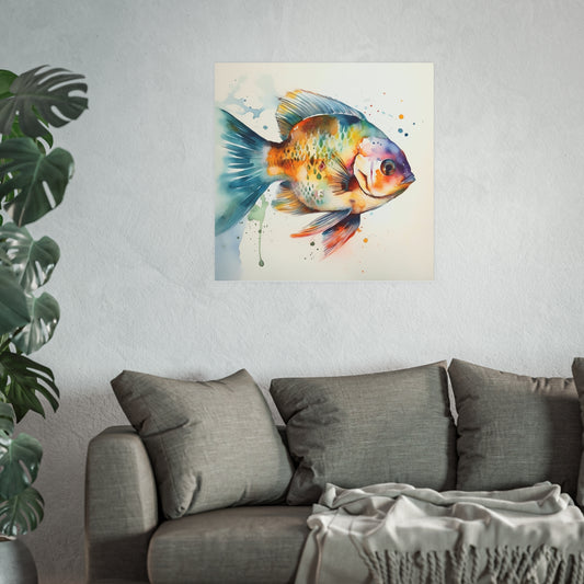 Fish Watercolor Painting for Living Room Painting for Bedroom Painting for Office Painting for Kids Room Painting For Beach House Poster