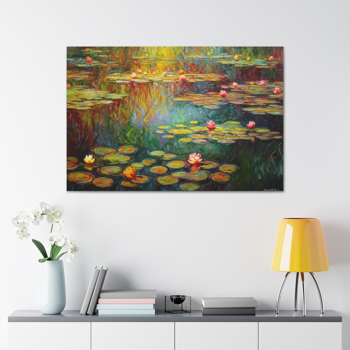 Lily Pad Painting for Living Room Oil Painting for Dining Room Painting for Bedroom Painting for Bedroom Painting of Pond