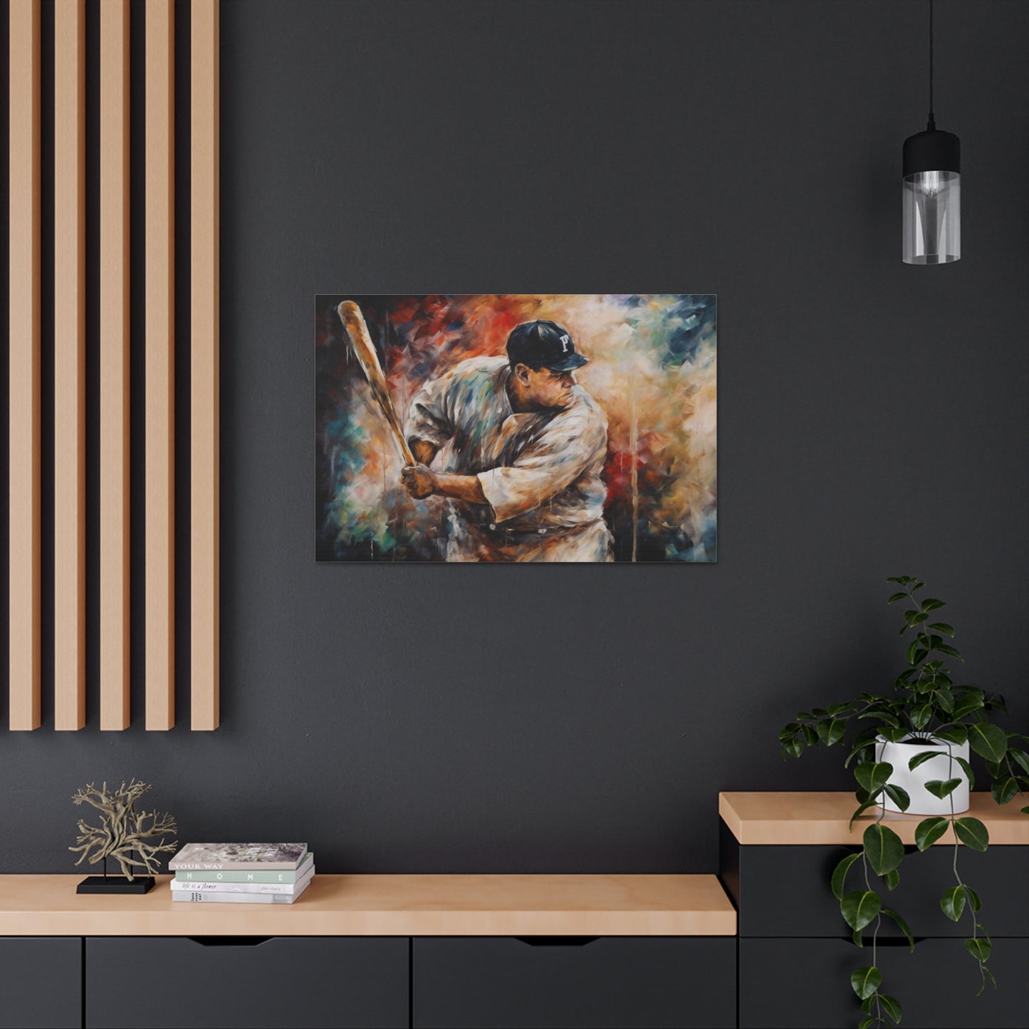 Baseball Painting for Living Room Oil Painting for Dining Room Painting for Bedroom Painting for Office Painting of Babe Ruth