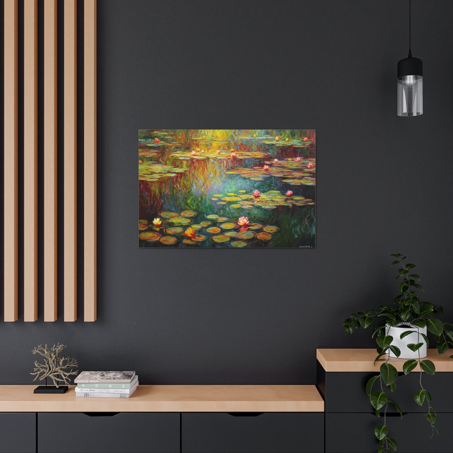 Lily Pad Painting for Living Room Oil Painting for Dining Room Painting for Bedroom Painting for Bedroom Painting of Pond