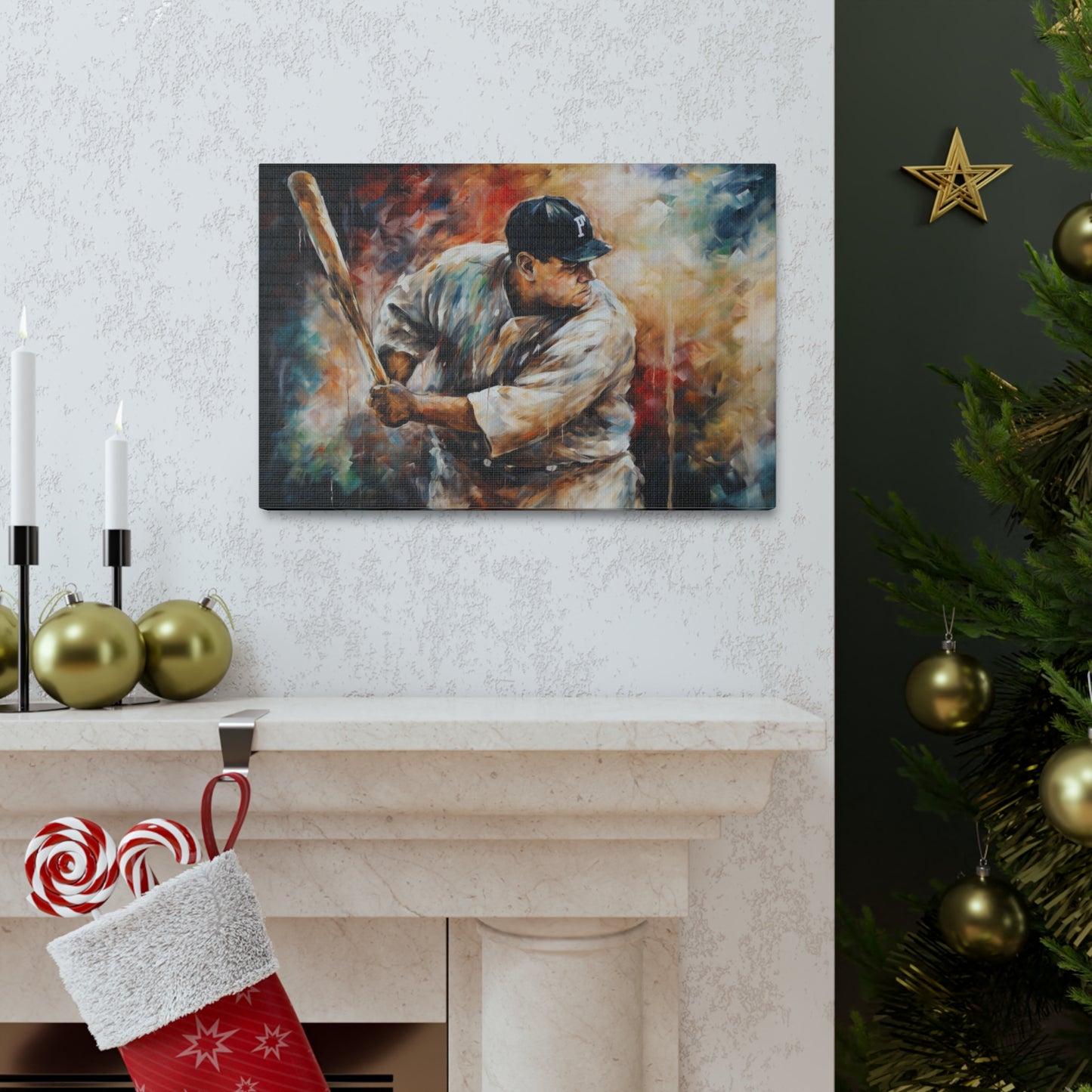 Baseball Painting for Living Room Oil Painting for Dining Room Painting for Bedroom Painting for Office Painting of Babe Ruth