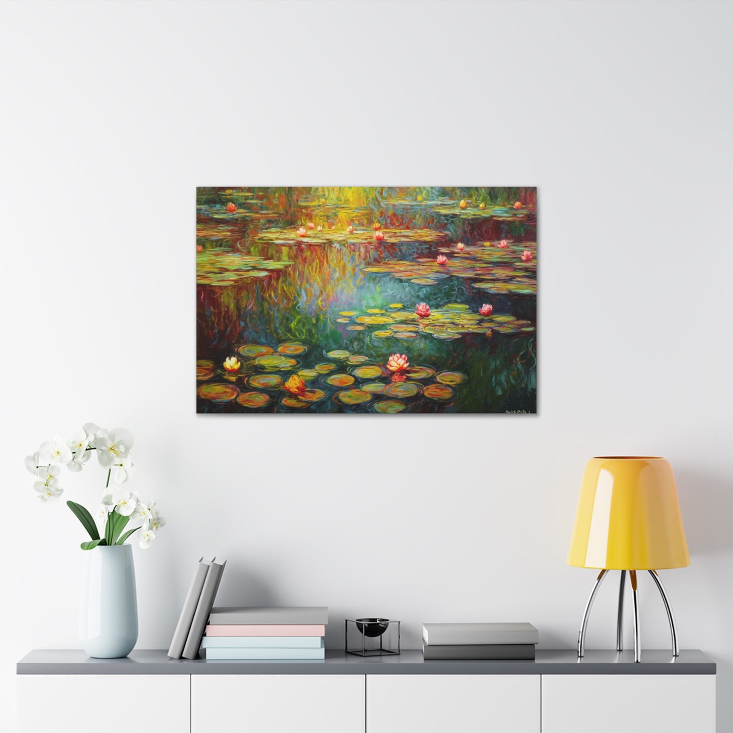 Lily Pad Painting for Living Room Oil Painting for Dining Room Painting for Bedroom Painting for Bedroom Painting of Pond